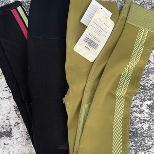 Fabletics Black, Olive, and Green Active Leggings